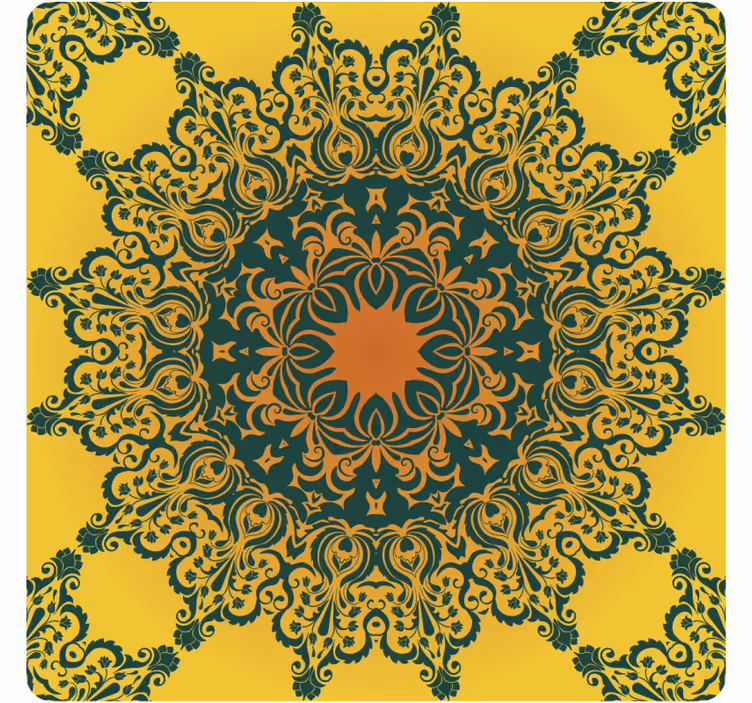 Ornate yellow pattern podstavki s teksturnim učinkom - TenStickers