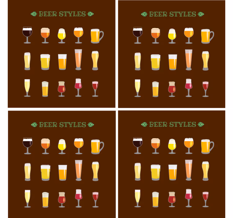 Različni kozarci za pivo pivske podstavki - TenStickers