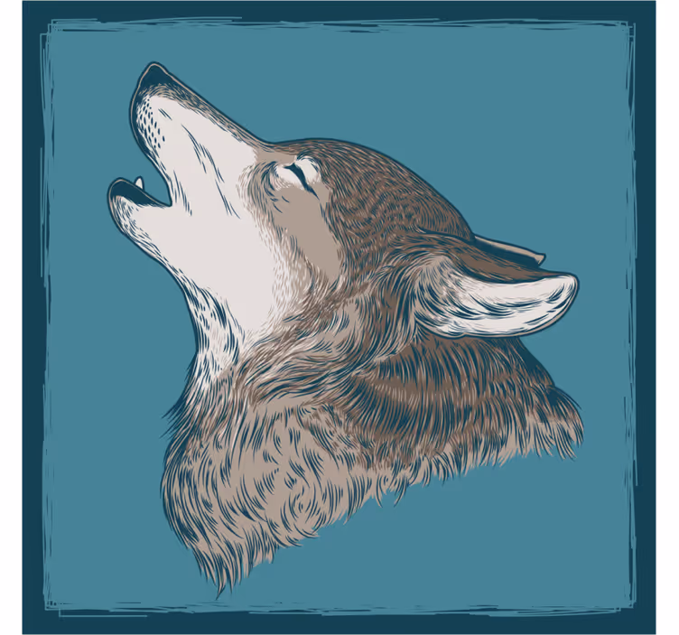 Divji volk ilustracija sodobni podloga - TenStickers