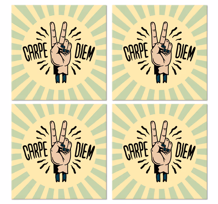 Peace hand symbol podstavek za kozarce s citati - TenStickers