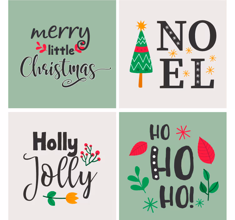 Elfa ho ho graphic božične podstavke za kozarce - TenStickers