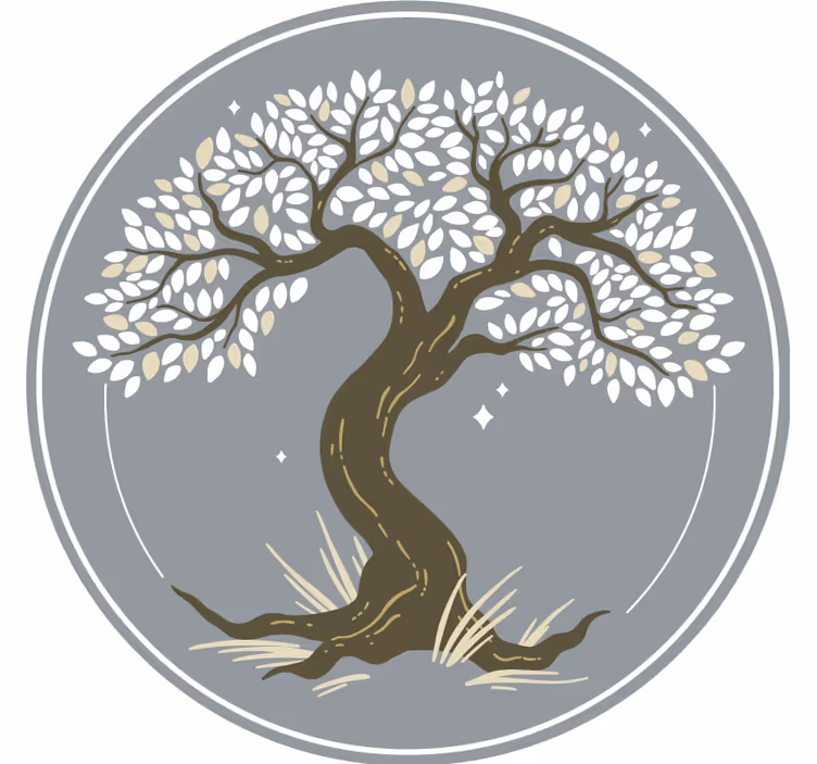 Elegant tree silhouette podstavki z teksturo - TenStickers