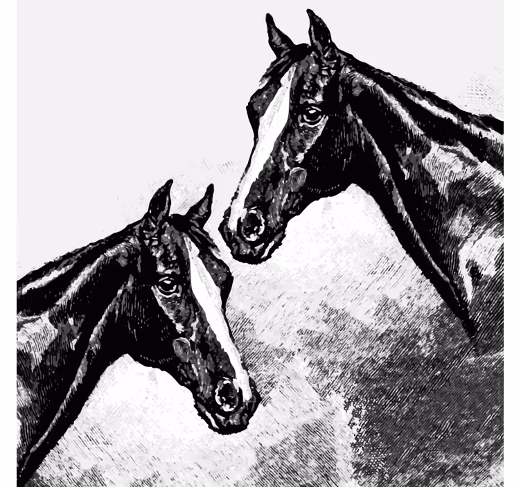 Double horse heads podstavki za kozarce vintage - TenStickers