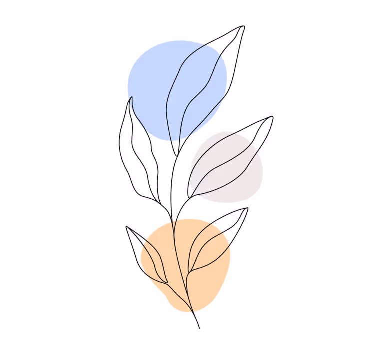 Abstract botanical line art podstavki za kozarce - TenStickers