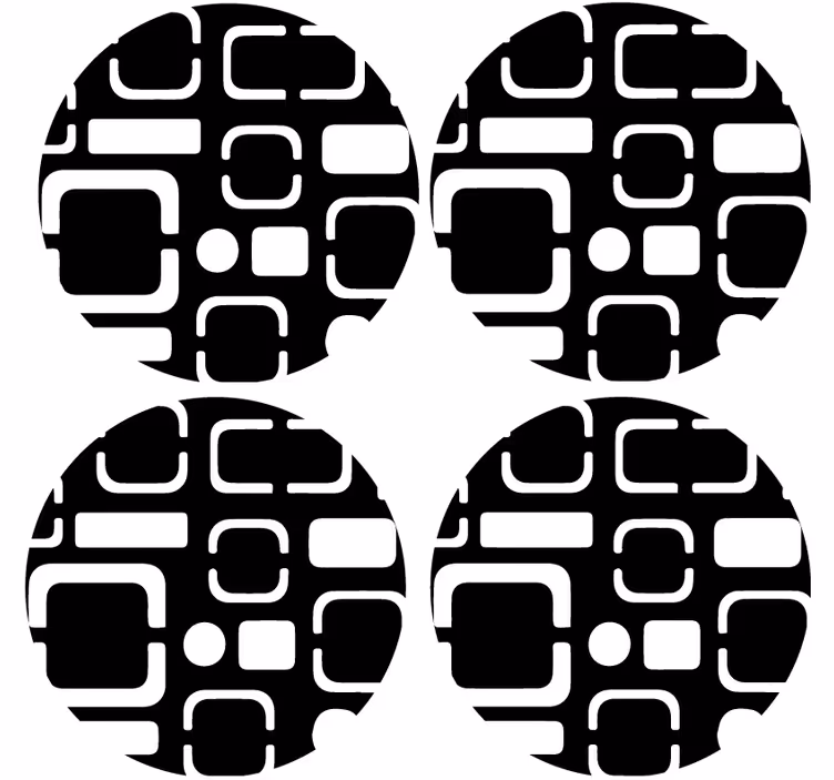 Geometric black motifs podstavki s teksturnim učinkom - TenStickers
