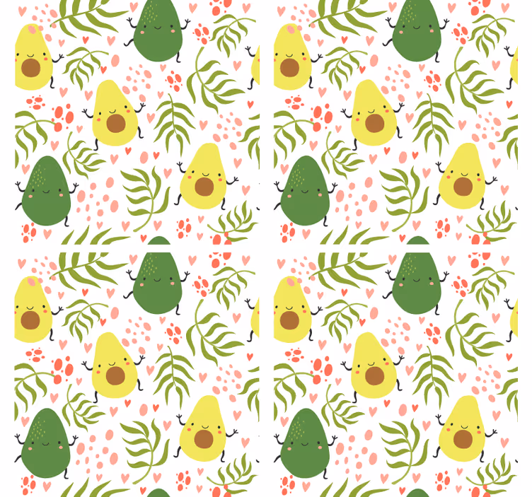 Cute avocado pattern podstavek za kozarce - TenStickers