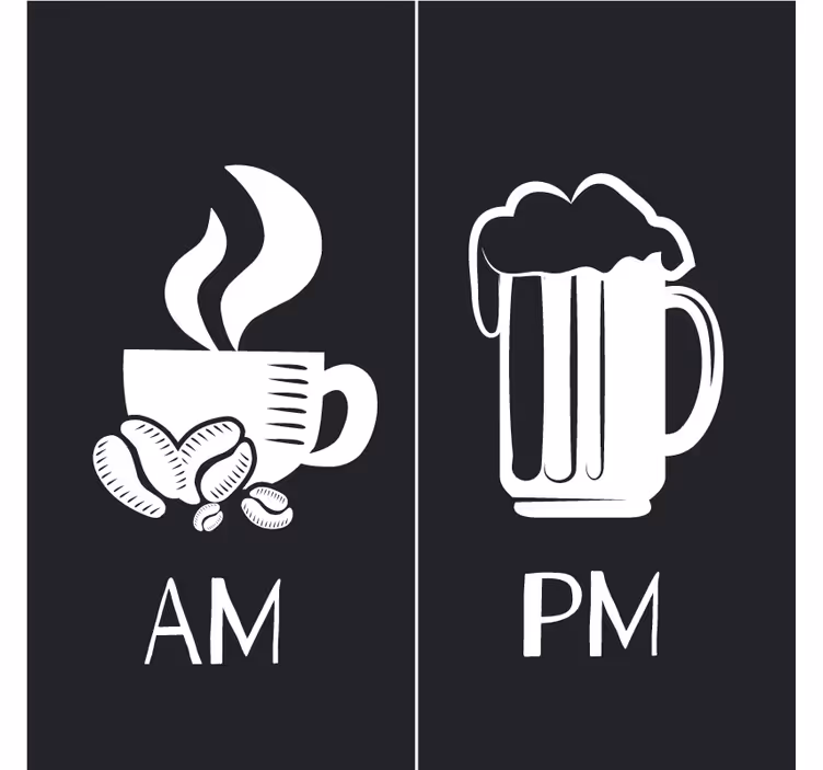 Am in pm kava in pivo več podloga - TenStickers