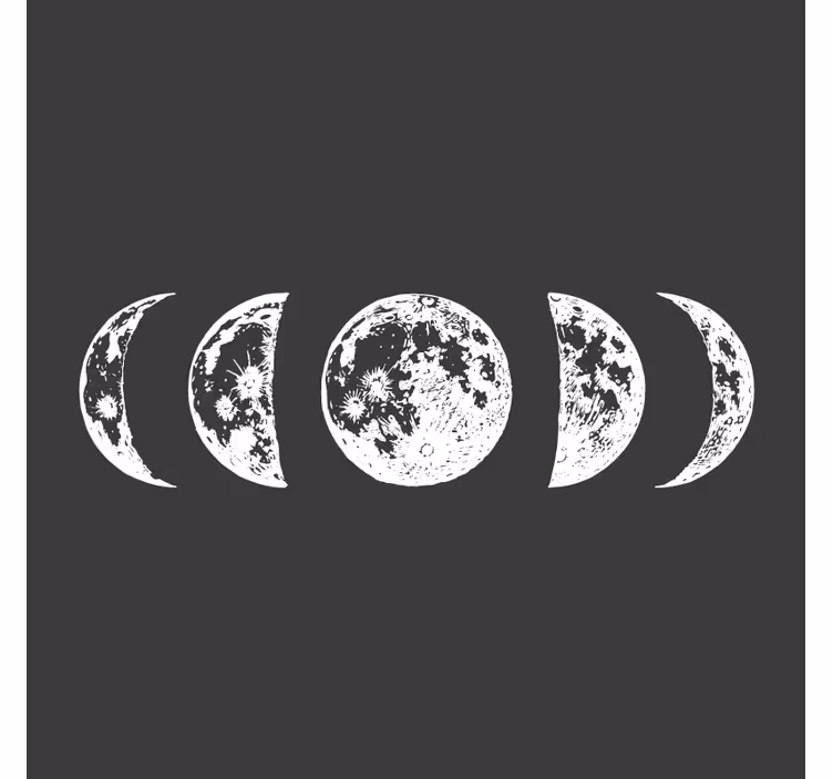 Lunar phases illustration s teksturnim učinkom - TenStickers