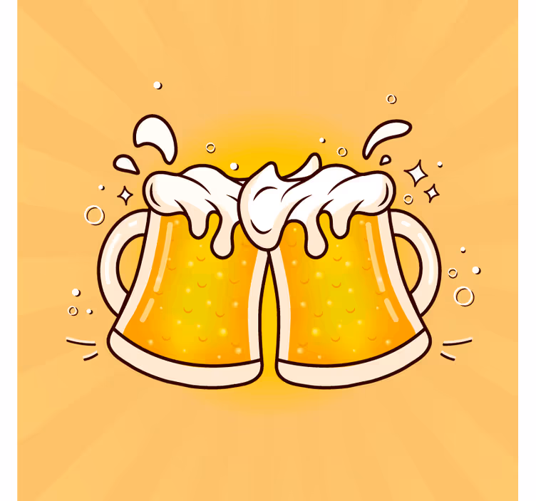 Na zdravje s kozarci pivskih podstavki - TenStickers