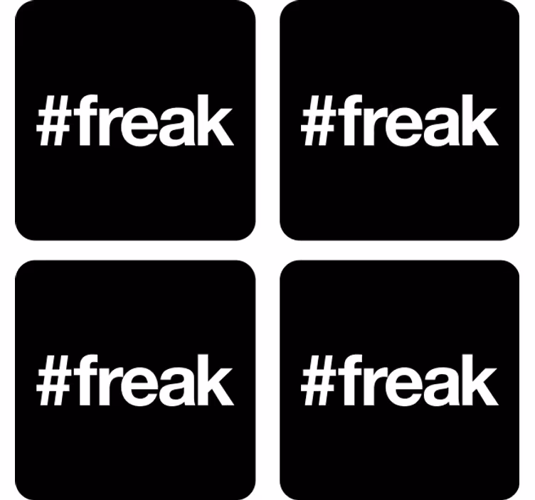 Black background with hashtag geeky podstavek za kozarce - TenStickers
