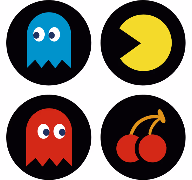 Colorful retro icons podstavek za kozarce geeky - TenStickers
