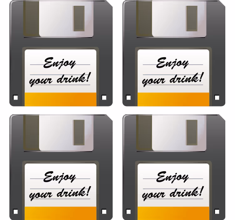 Floppy disk drink reminder podstavki s teksturo - TenStickers