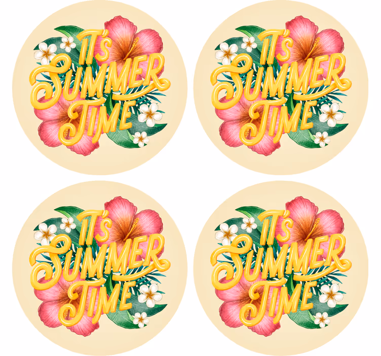 Floral summer quote podstavek za kozarce s citati - TenStickers