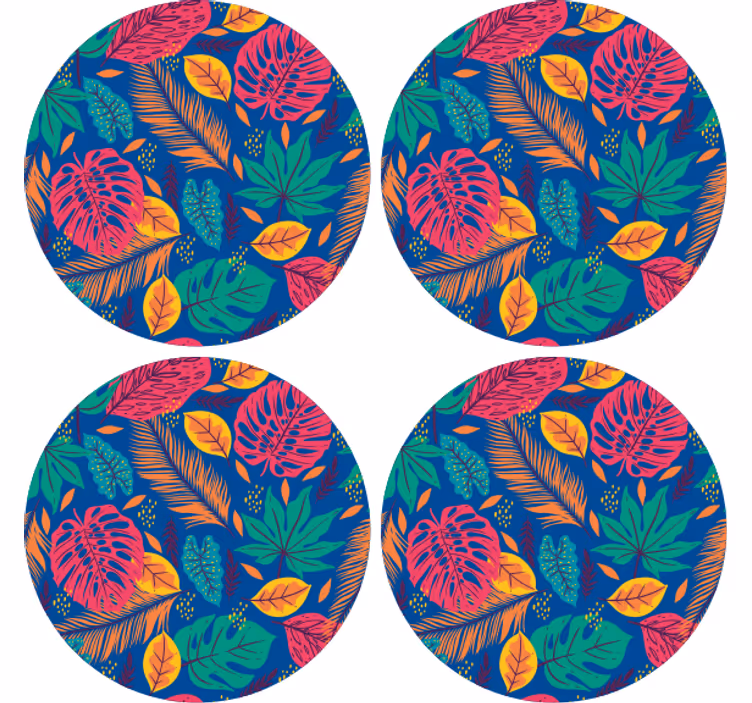 Tropical leaf print podstavki s teksturnim učinkom - TenStickers