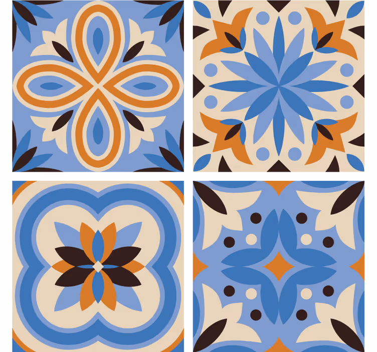 Elaborate botanical motifs s podstavki z teksturo - TenStickers
