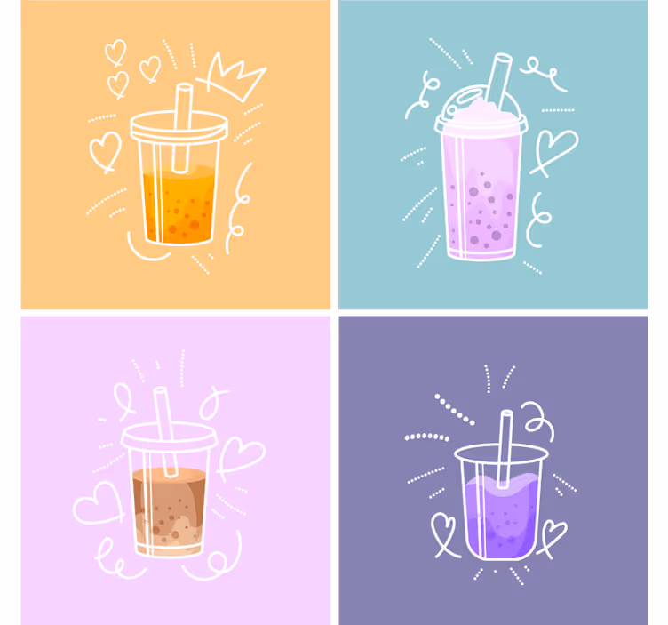 Podstavke za kozarce sodobni barvite ilustracije pijač - TenStickers