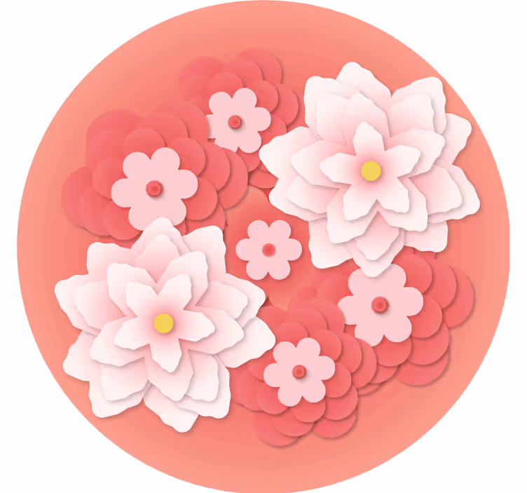 Layered floral arrangement podstavek za kozarce geeky - TenStickers