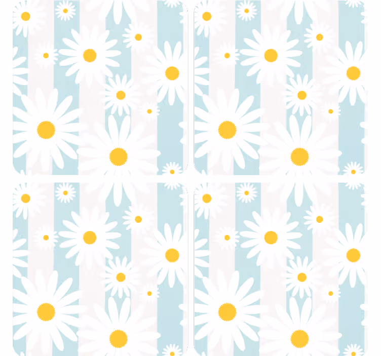 Daisy floral motif podstavek za kozarce geeky - TenStickers
