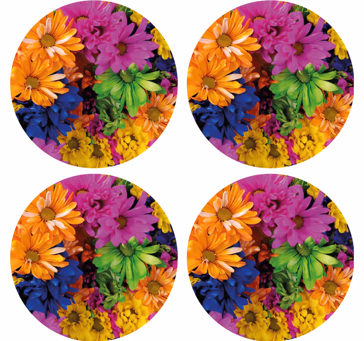 Vibrant botanical arrangement sodobni podstavki za kozarce - TenStickers