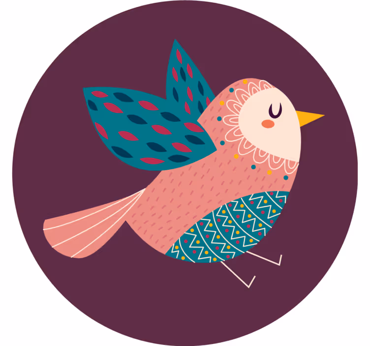 Whimsical bird character podstavek za kozarce - TenStickers