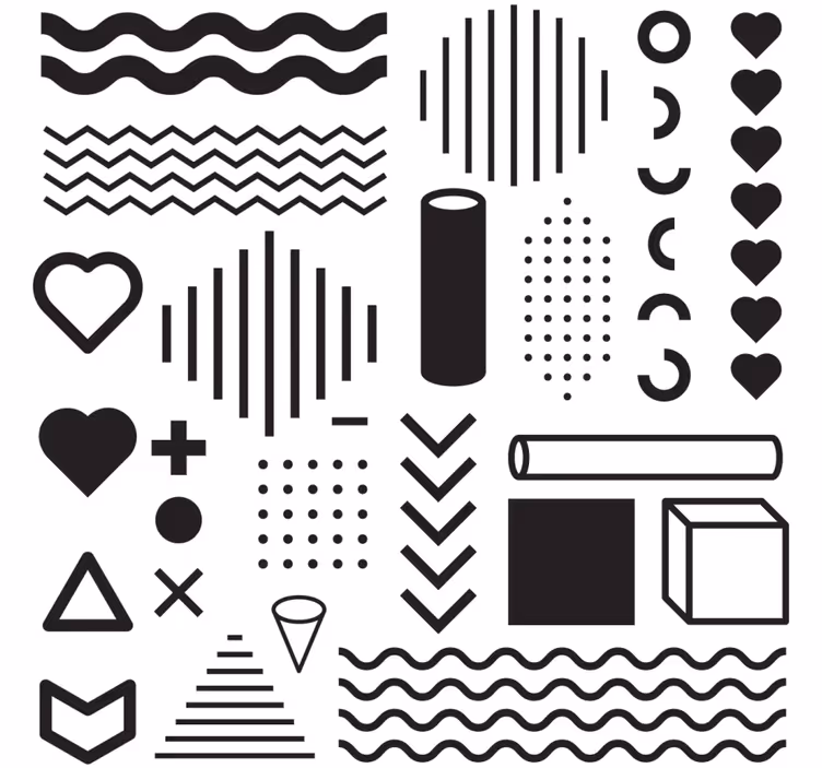 Geometric shape exploration s podstavki z teksturo - TenStickers