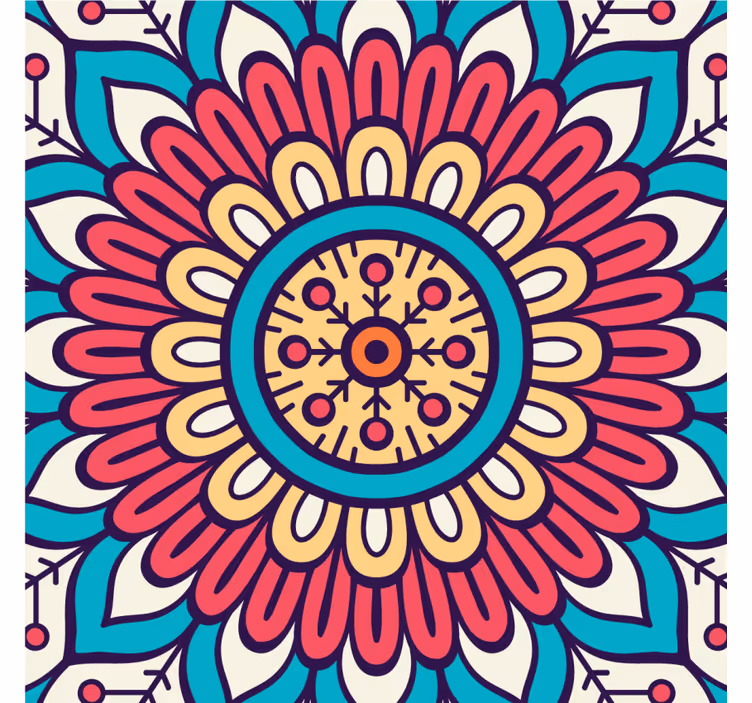 Circular floral pattern podstavki z teksturo - TenStickers