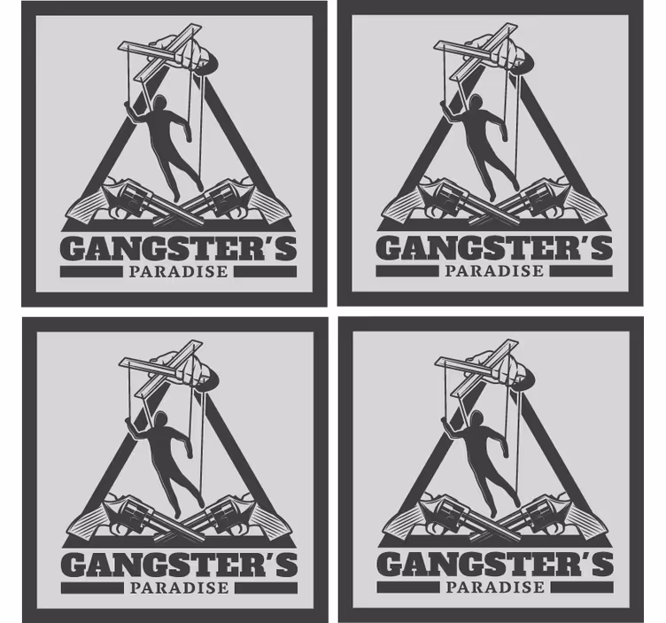 Gangster's themed illustration podstavek za kozarce - TenStickers