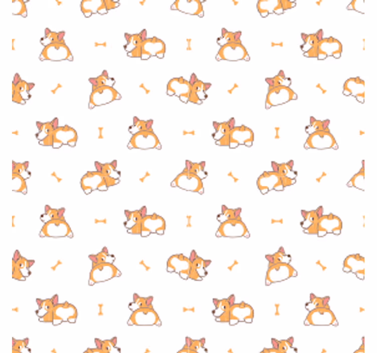 Playful corgi pattern geeky podstavek za kozarce - TenStickers
