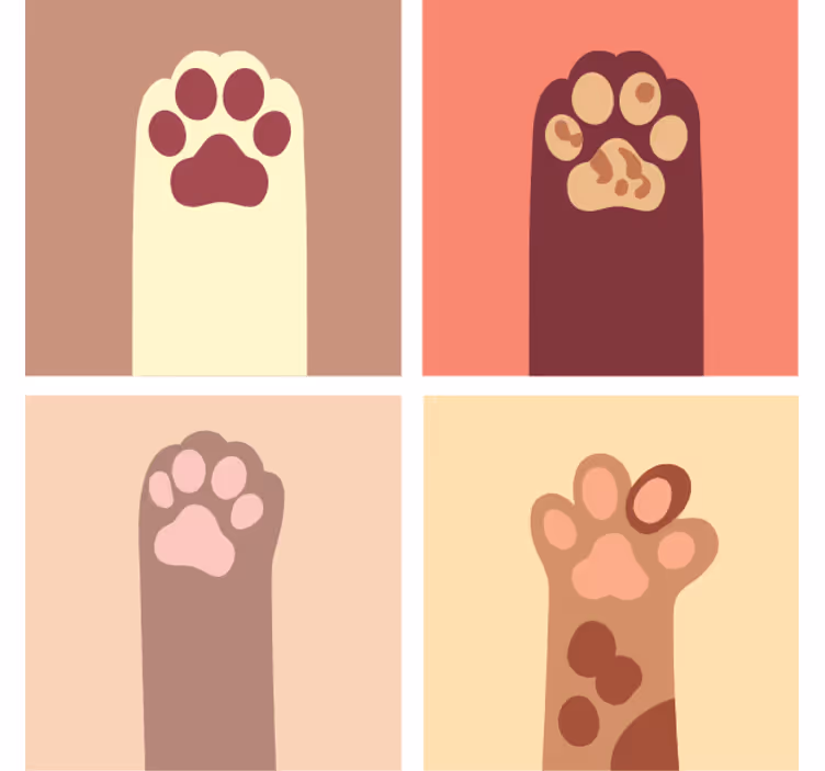 Mačje tace risanka moderna podstavka - TenStickers