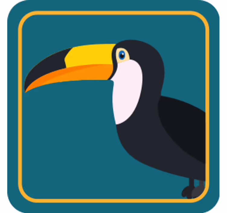 Tropical toucan illustration podstavki za kozarce vintage - TenStickers