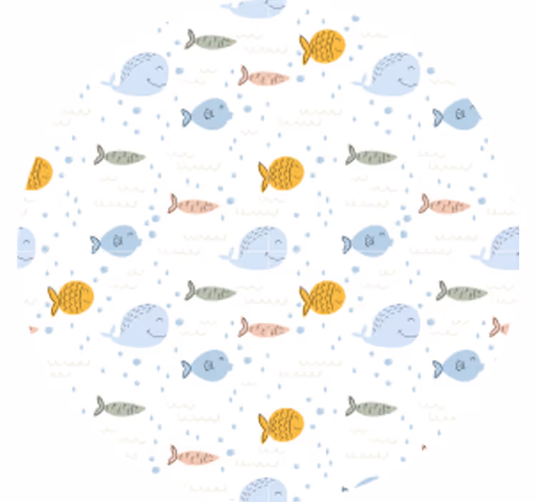 Colorful fish pattern geeky podstavek za kozarce - TenStickers