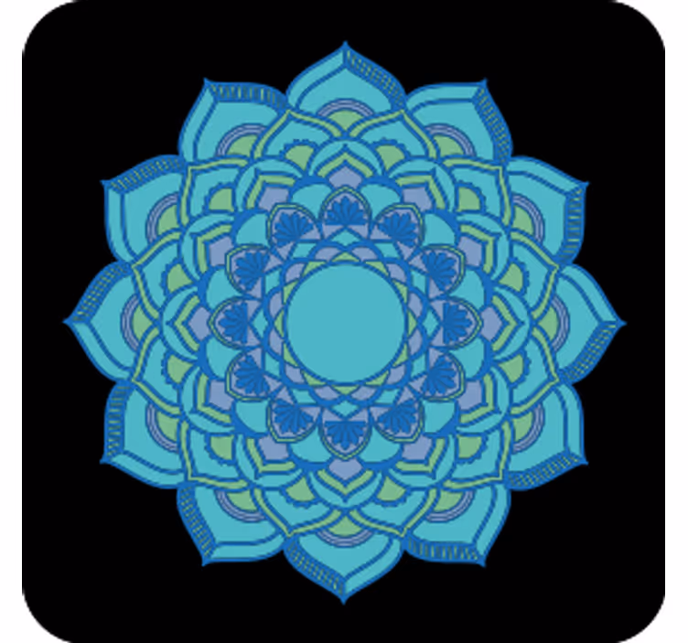 Intricate blue floral podstavki z teksturo - TenStickers
