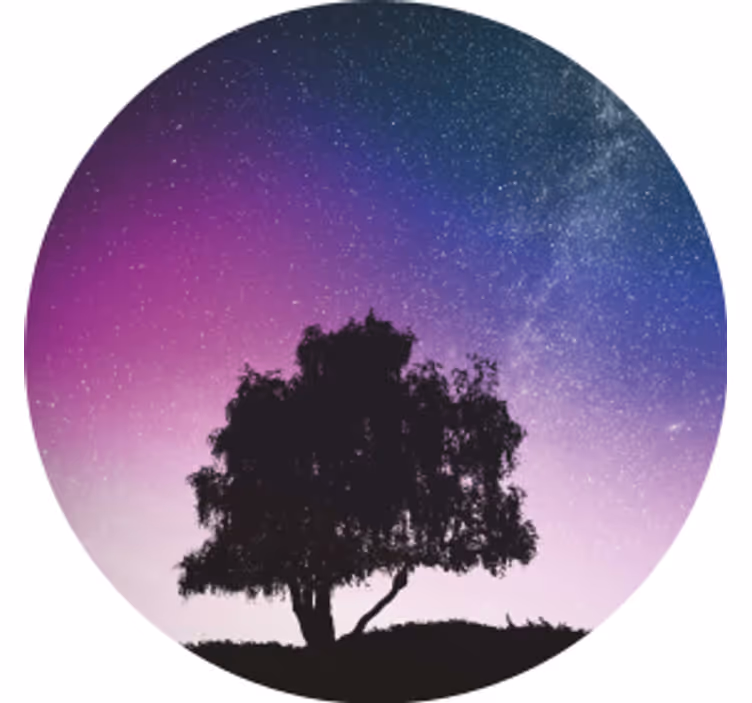 Starry night tree sodobni podstavki za kozarce - TenStickers