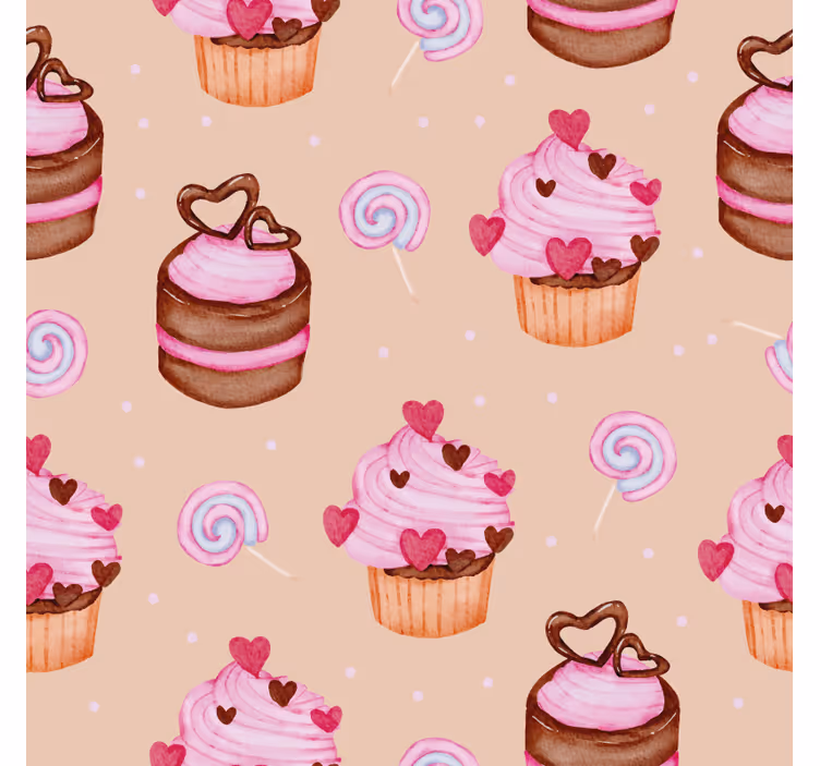Sweet cupcake pattern personalizirani podstavki - TenStickers