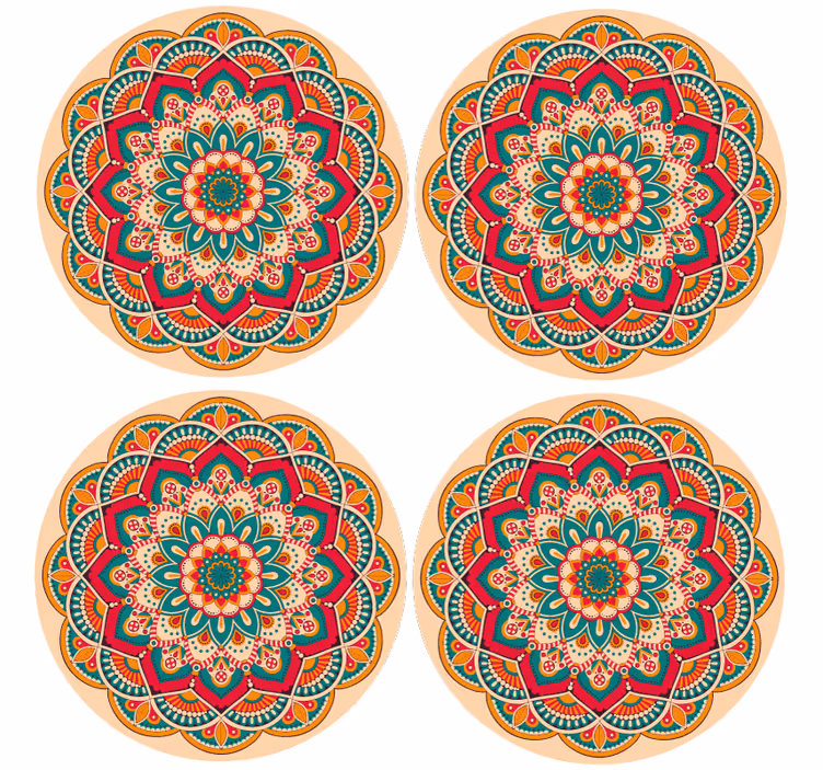 Mandala patterned round shape sodobni podstavki za kozarce - TenStickers
