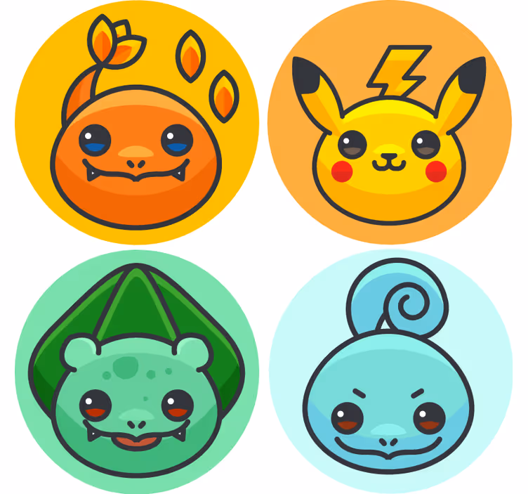 Podstavek za kozarce geeky ljubki risani junaki - TenStickers