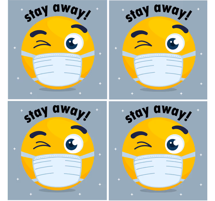 Drugi podstavki nasmejan emoji z masko - TenStickers