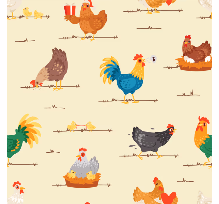 Podstavke za kozarce sodobni pisani kmetijski živali - TenStickers