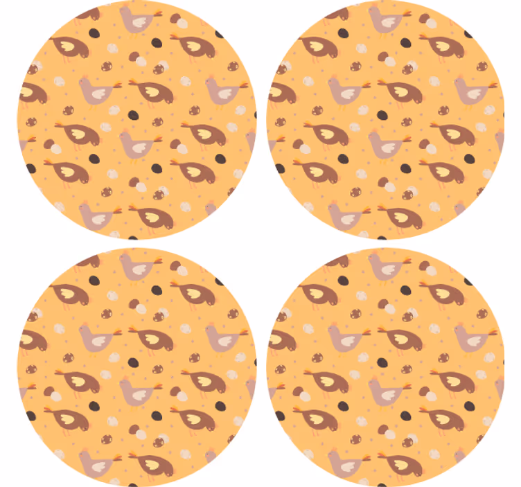 čudaški ptičji vzorec podstavek za kozarce geeky - TenStickers
