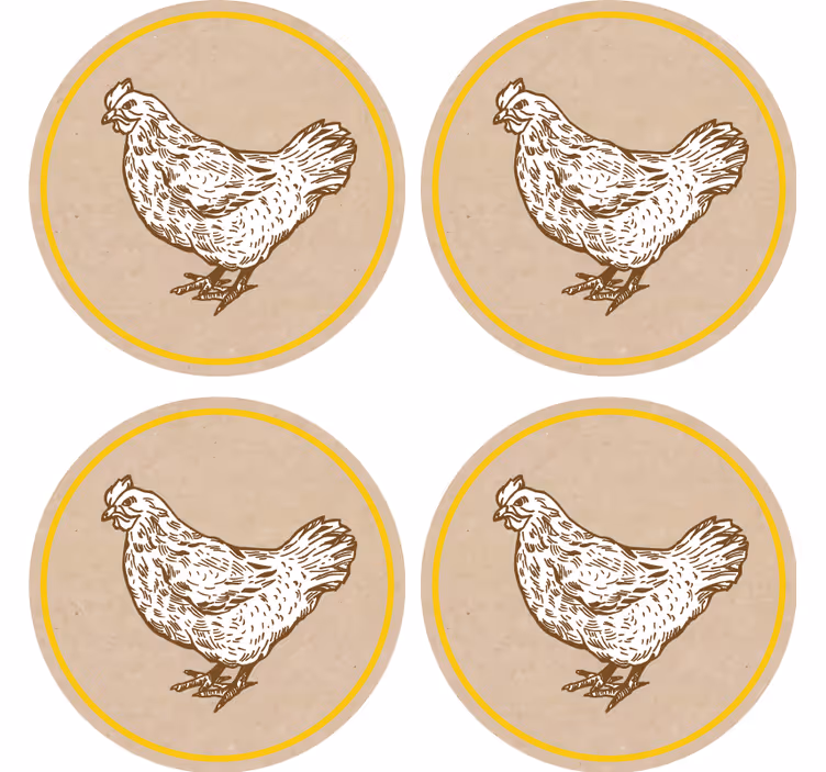 Charming chicken motif podstavki za kozarce vintage - TenStickers