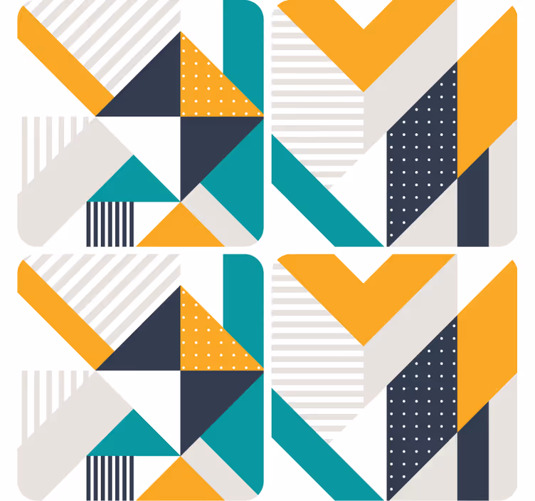 Geometric color block patterns podstavki za kozarce - TenStickers