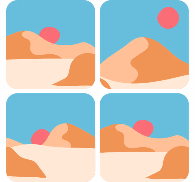 Stylized desert landscape podstavki za kozarce moderne - TenStickers