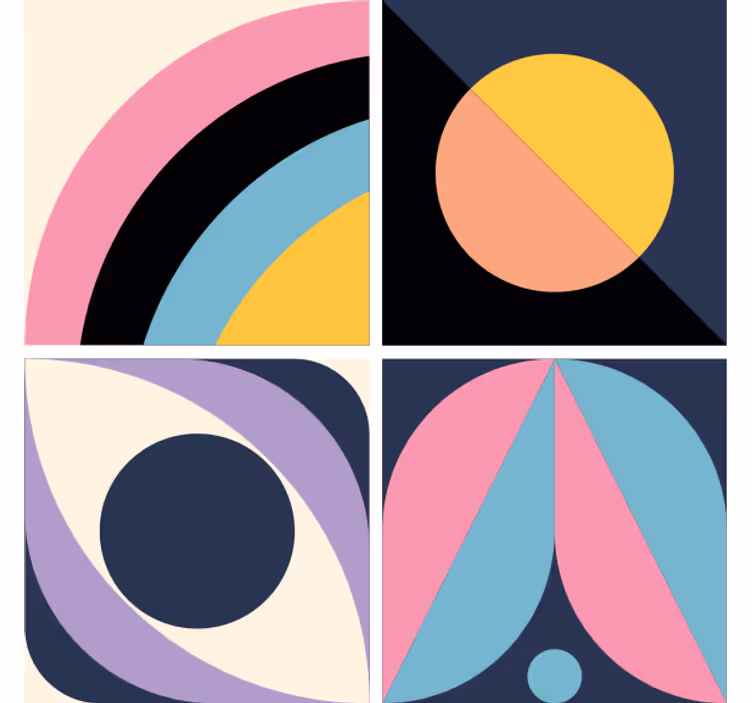 Geometric color blocks podstavki za kozarce sodobni - TenStickers