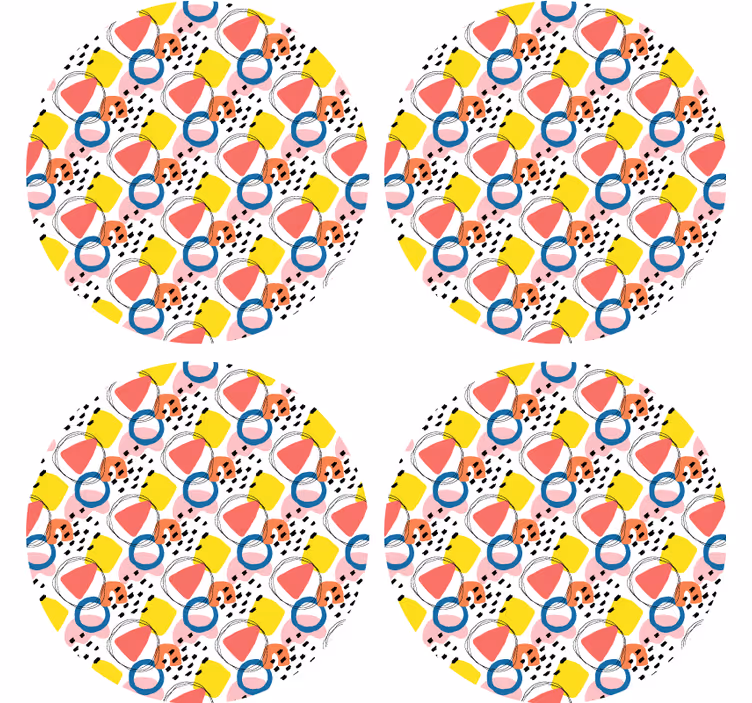 Barviti abstraktni oblikovni podstavek za kozarce - TenStickers