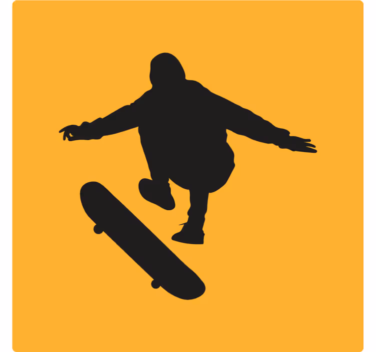 Skate boarder silhouetta geek coaster - TenStickers