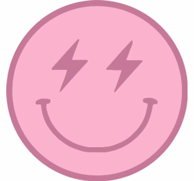 Playful pink smiley emblem geeky podstavek za kozarce - TenStickers
