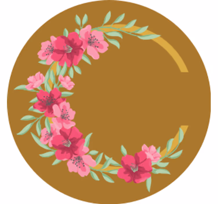 Floral circular design podstavek za kozarce piva - TenStickers