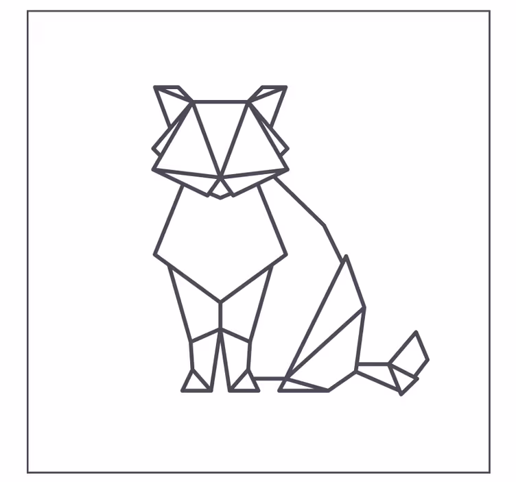 Geometric cat figure podstavek za kozarce - TenStickers