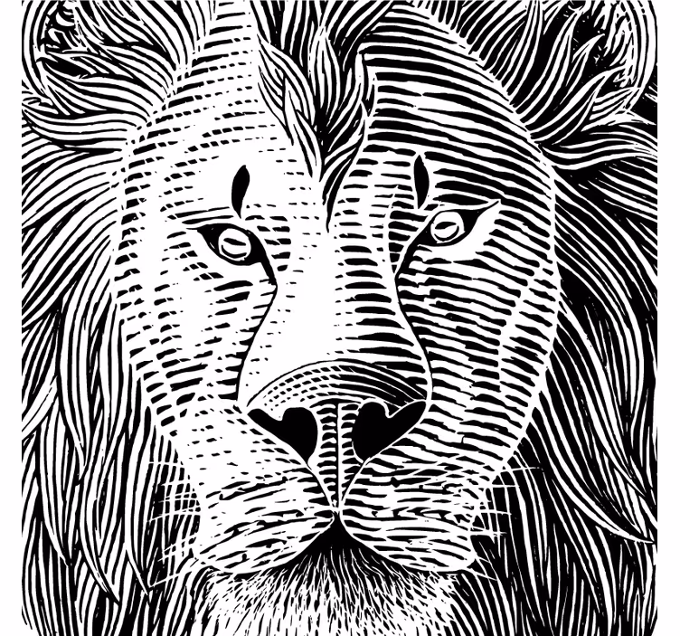 Detailed lion illustration podstavek za kozarce - TenStickers