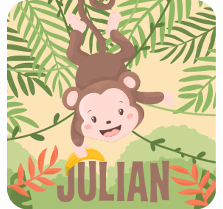 Playful monkey design geeky podstavek za kozarce - TenStickers
